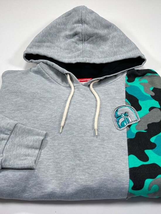 Disney Other - Disney Star Wars Mandalorian Hoodie L Gray Camo Mandalorian Baby Yoda Grogu